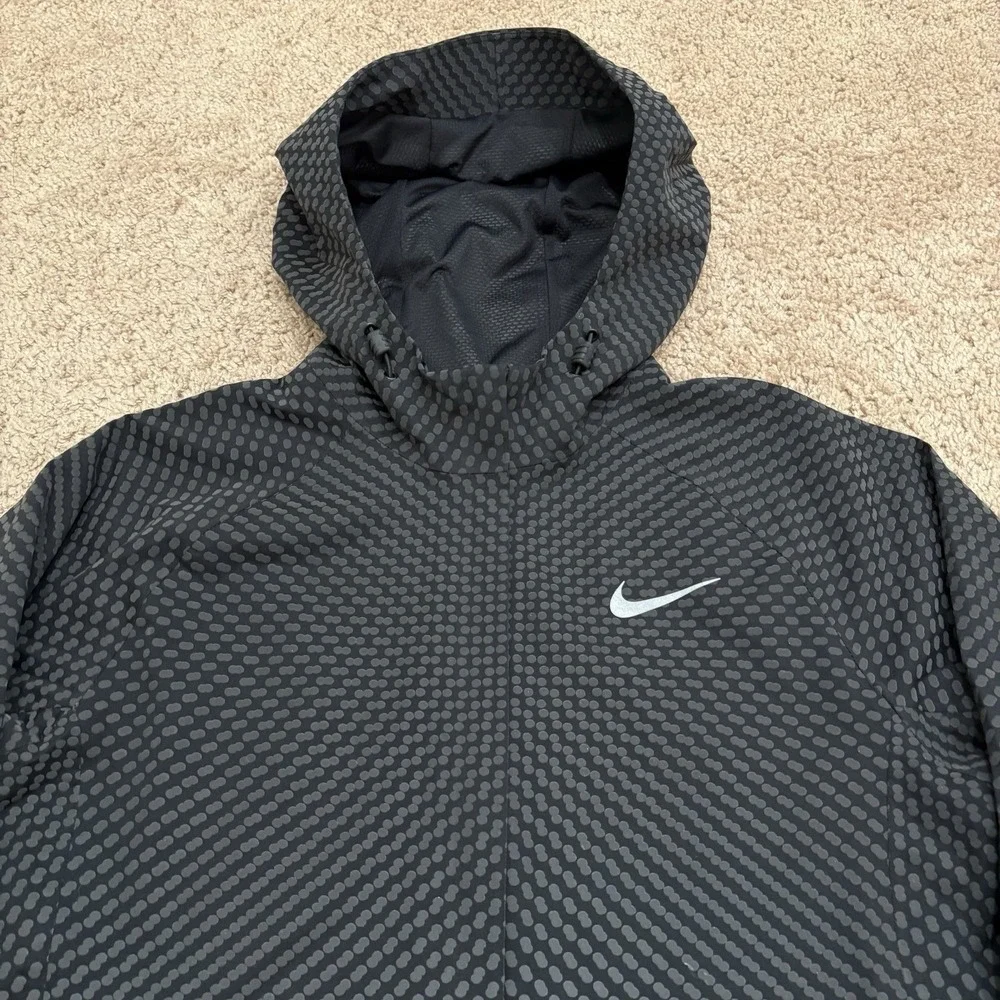Nike City Flash Reflective Jacket Women's Small Black Full Zip Running Storm Fit